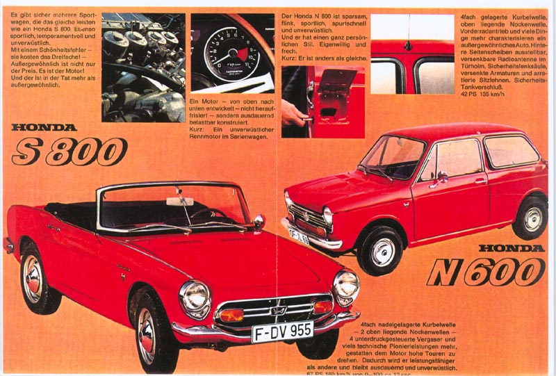 Honda S800 Brochure Page 2&3