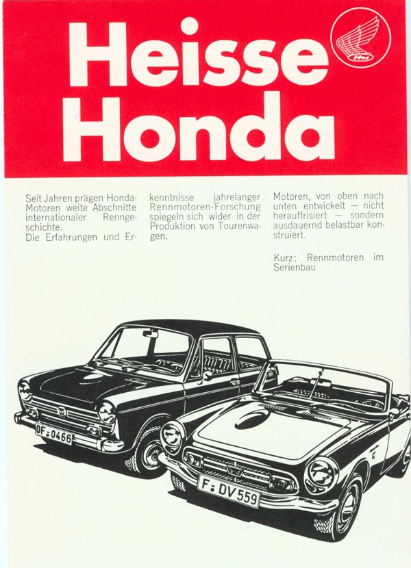 Honda S800 Brochure Page 1